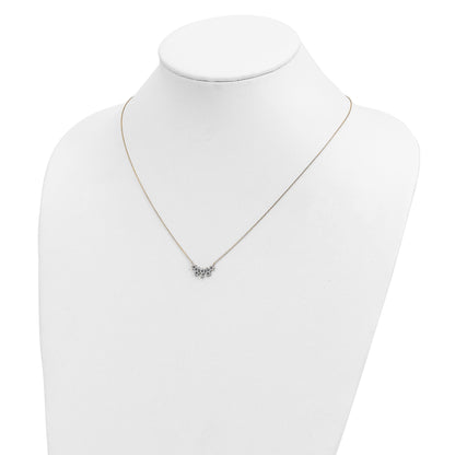 14K Yellow Gold Cz Cluster With 2In Ext Necklace