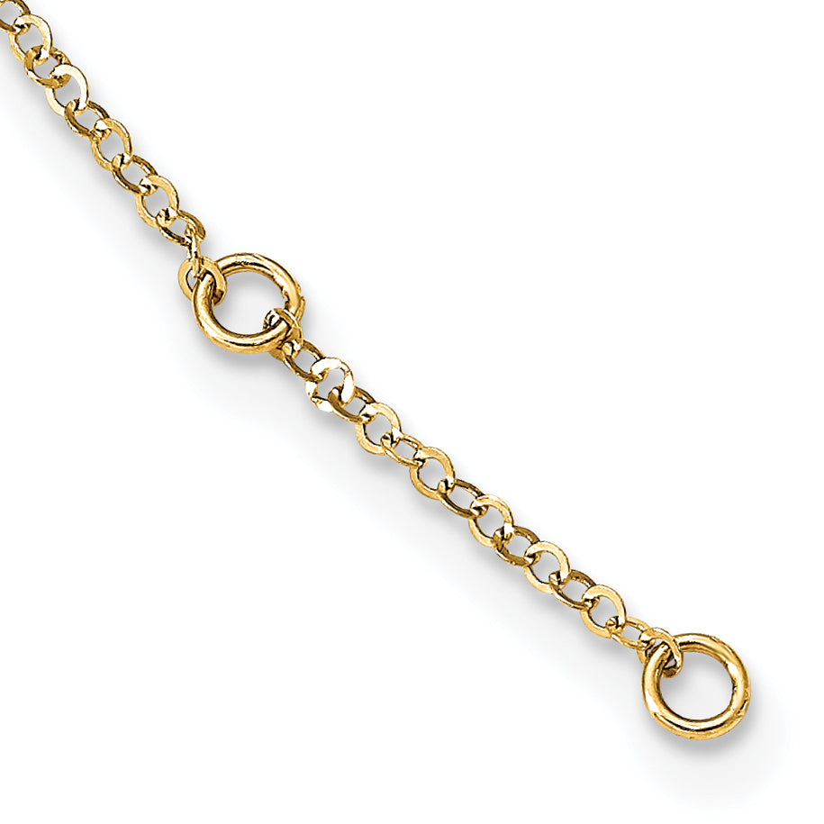 14K Two-Tone Stars W/1In Ext. Necklace