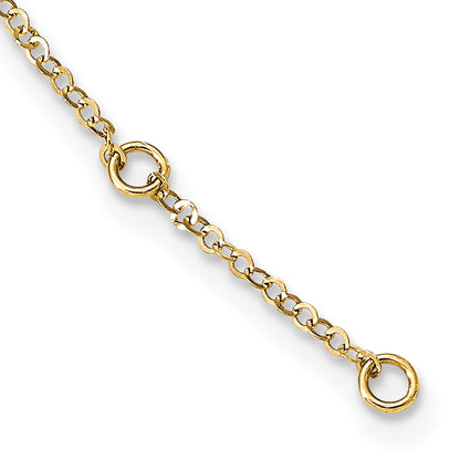 14K Two-Tone Stars W/1In Ext. Necklace