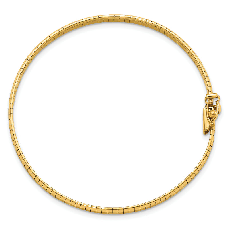 7.5 Inch 14K Yellow Polished & Satin D/C Omega Bracelet