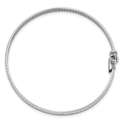 7.5 Inch 14K White Polished & Satin D/C Omega Bracelet