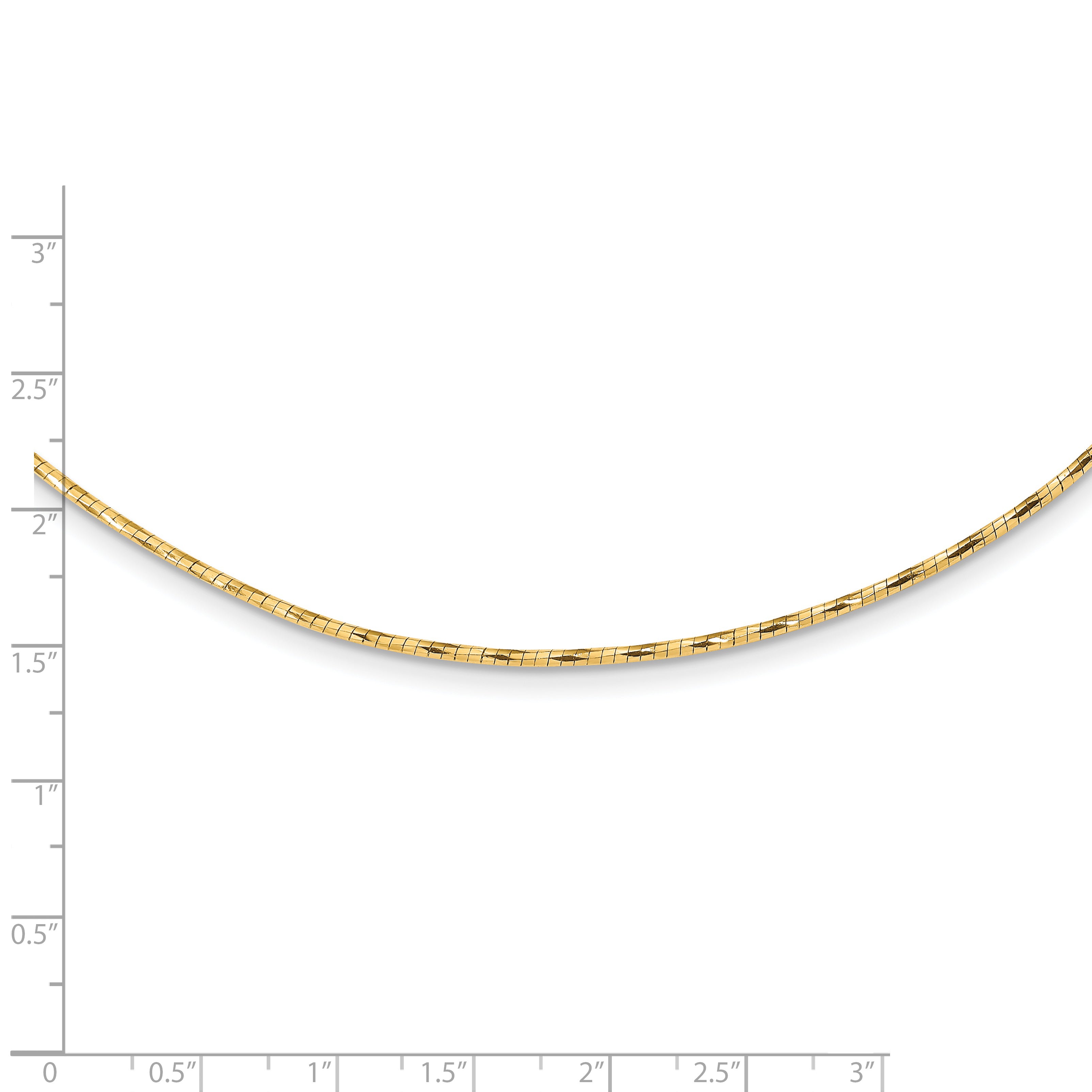 14K Yellow Gold Polished W/2In. Ext. Round Twisted Omega Necklace