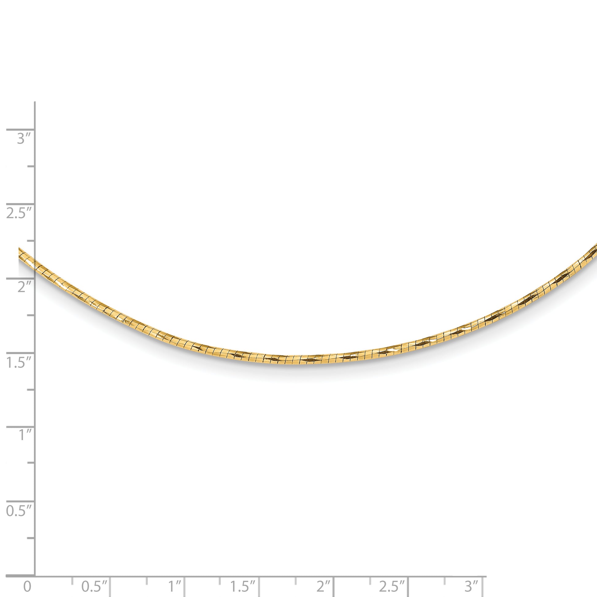 14K Yellow Gold Polished W/2In. Ext. Round Twisted Omega Necklace
