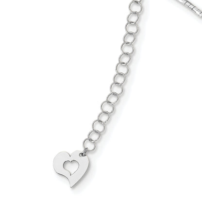 14K White Gold Polished W/2In. Ext. Round Twisted Omega Necklace