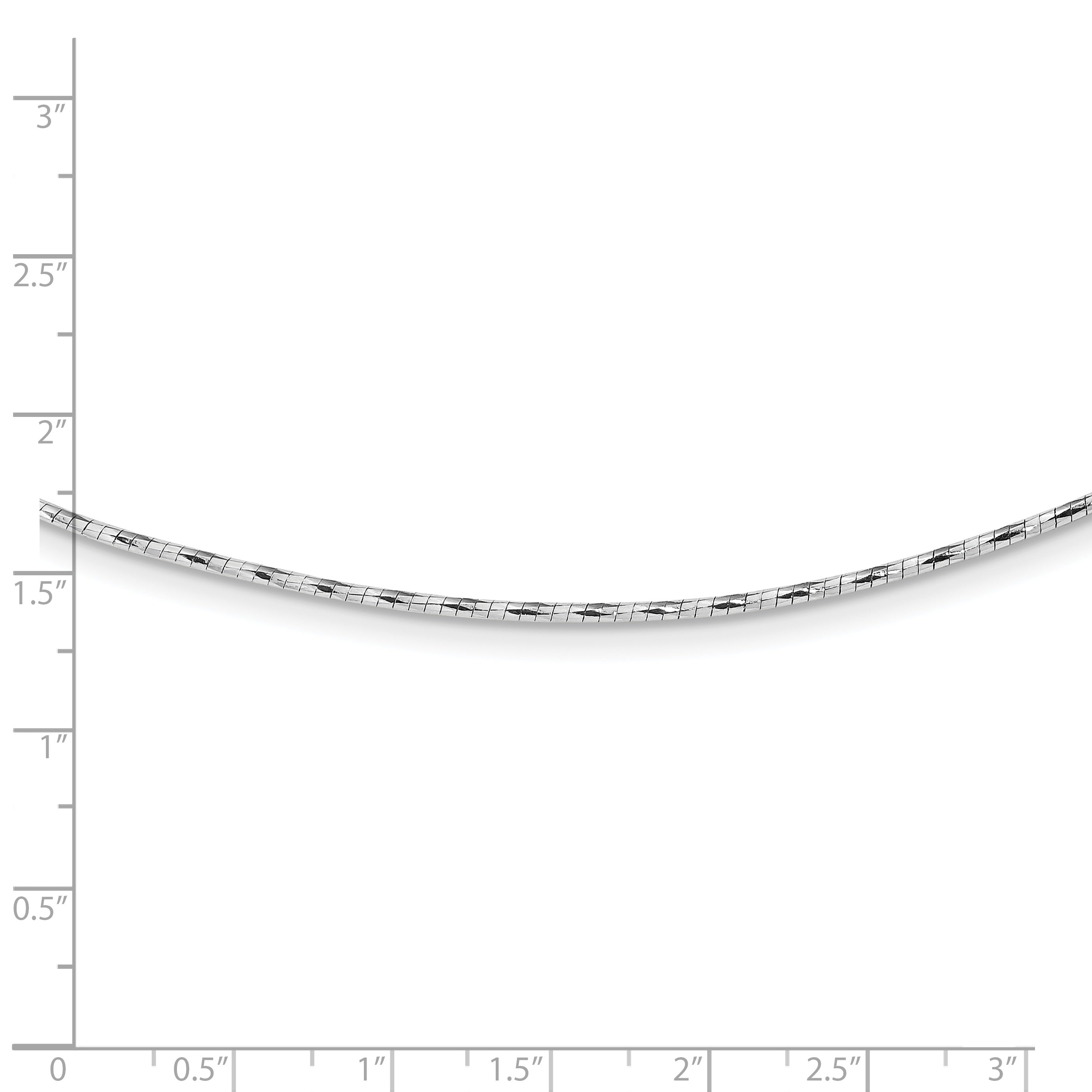 14K White Gold Polished W/2In. Ext. Round Twisted Omega Necklace
