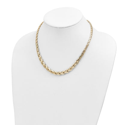14K Yellow Gold Polished Graduated Fancy Link 18In Necklace
