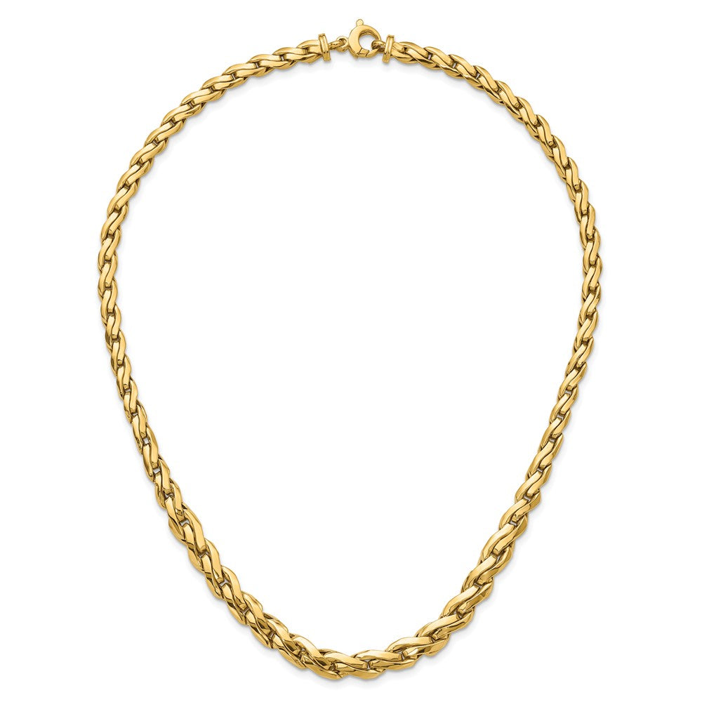 14K Yellow Gold Polished Graduated Fancy Link 18In Necklace