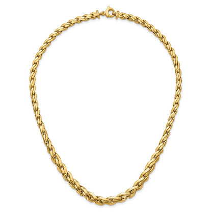 14K Yellow Gold Polished Graduated Fancy Link 18In Necklace