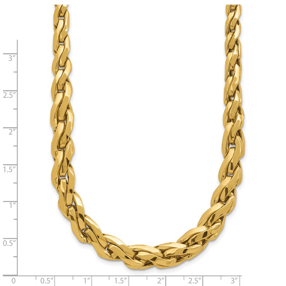 14K Yellow Gold Polished Graduated Fancy Link 18In Necklace