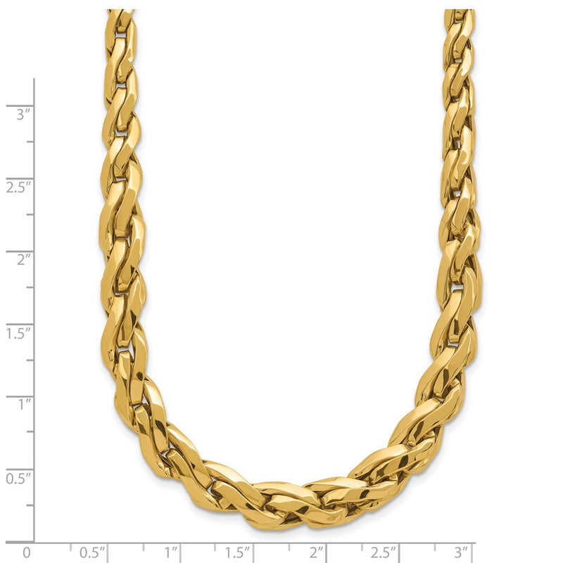 14K Yellow Gold Polished Graduated Fancy Link 18In Necklace