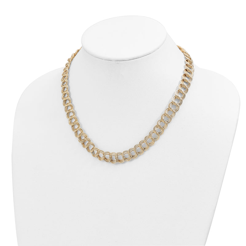 14K Yellow Gold Polished Fancy Triple Link Necklace