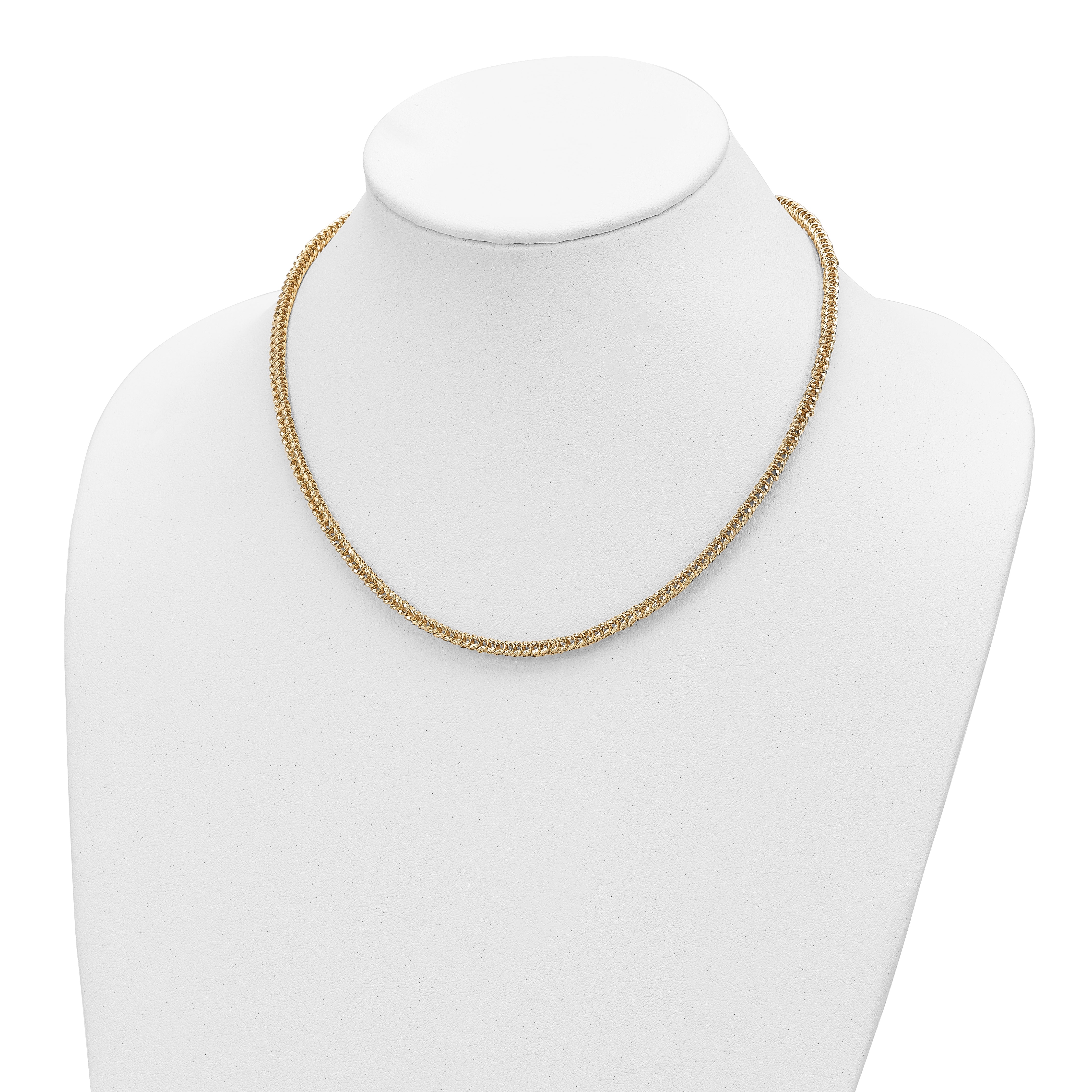14K Yellow Gold Polished D/C Fancy Link Necklace