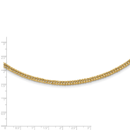 14K Yellow Gold Polished D/C Fancy Link Necklace