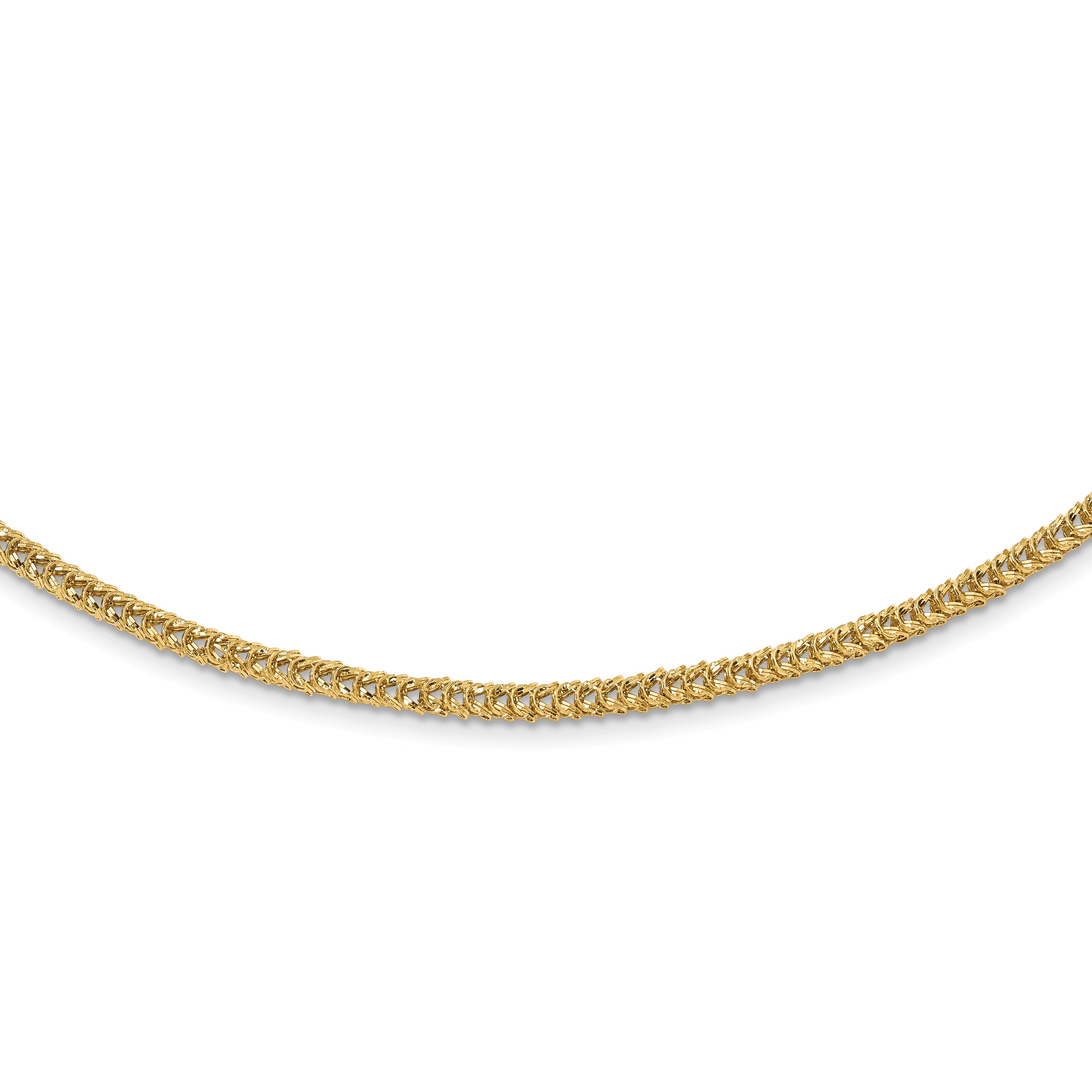 14K Yellow Gold Polished D/C Fancy Link Necklace