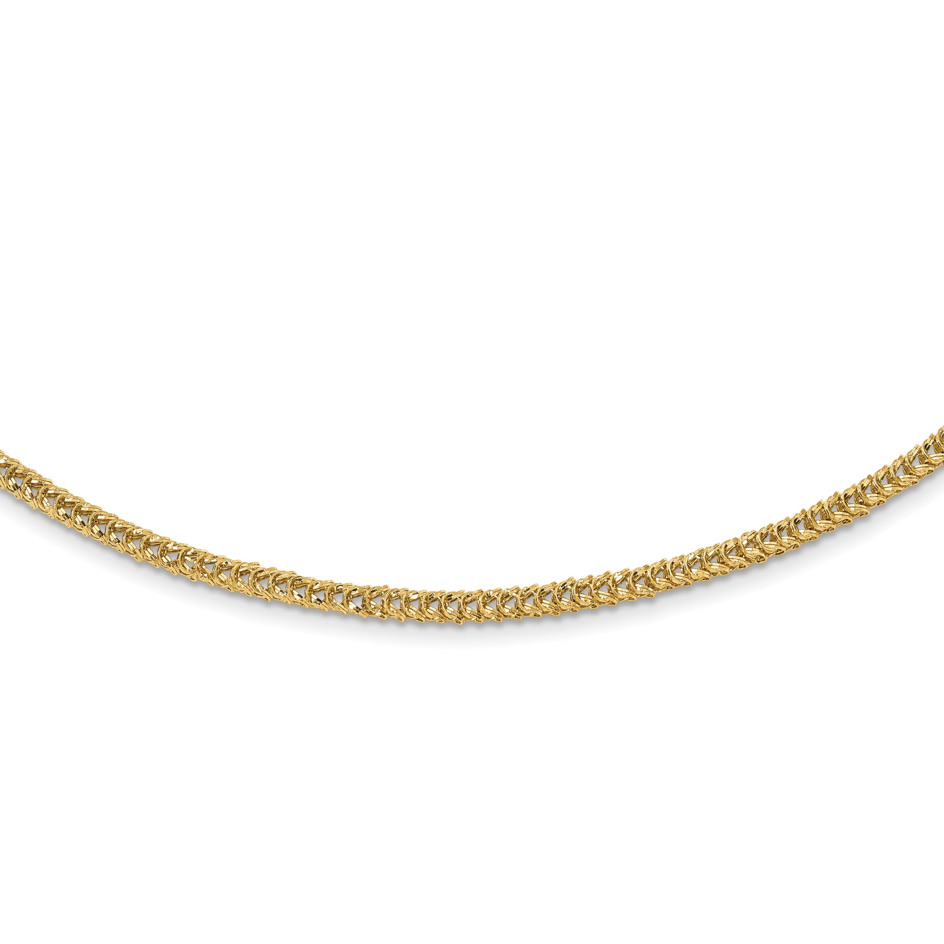 14K Yellow Gold Polished D/C Fancy Link Necklace