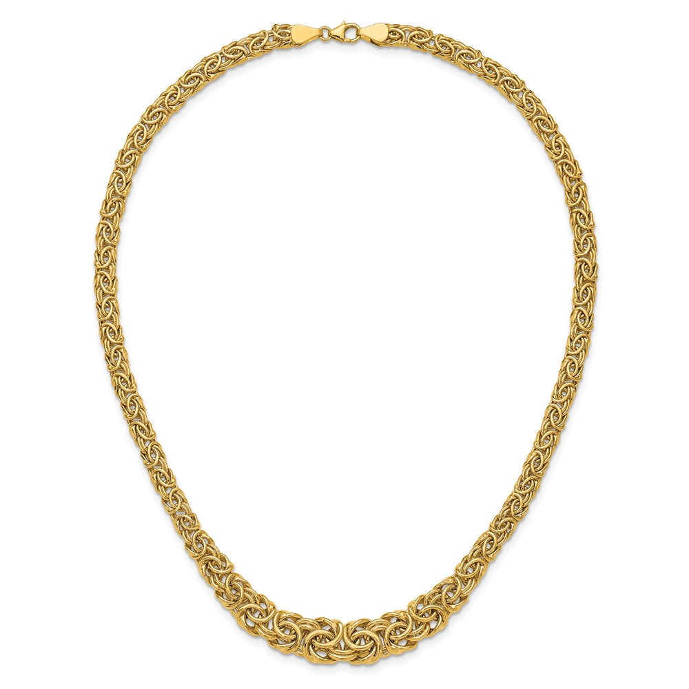 14K Yellow Gold Graduated Byzantine Necklace