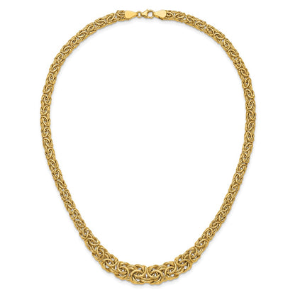 14K Yellow Gold Graduated Byzantine Necklace