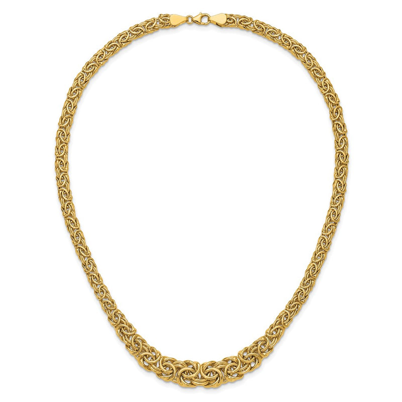 14K Yellow Gold Graduated Byzantine Necklace