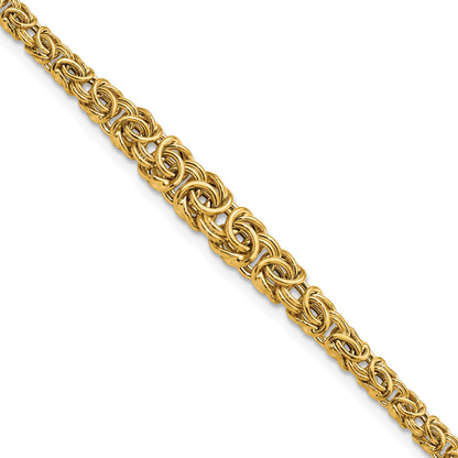 7.25 Inch 14K Graduated Byzantine Bracelet
