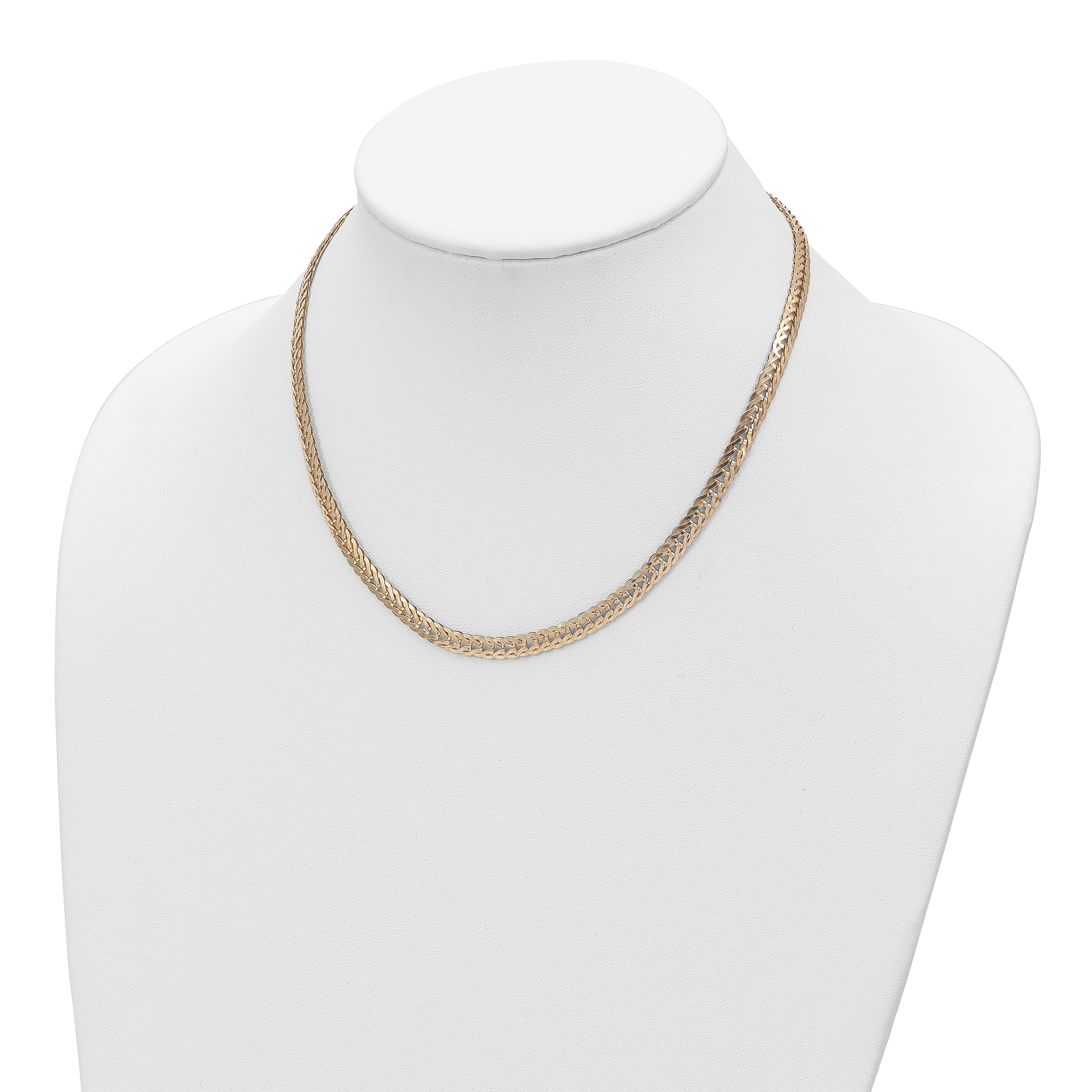 14K Yellow Gold Polished Fancy Link 17In Necklace