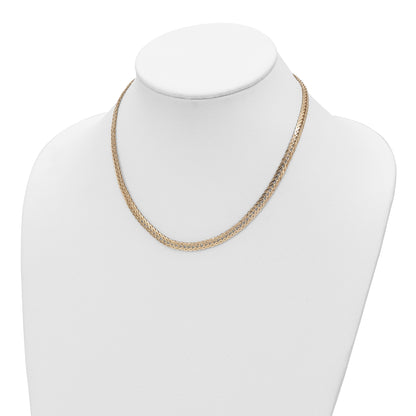 14K Yellow Gold Polished Fancy Link 17In Necklace