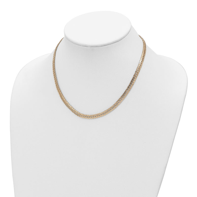 14K Yellow Gold Polished Fancy Link 17In Necklace