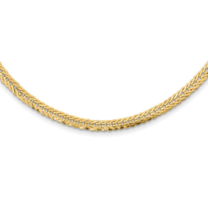 14K Yellow Gold Polished Fancy Link 17In Necklace