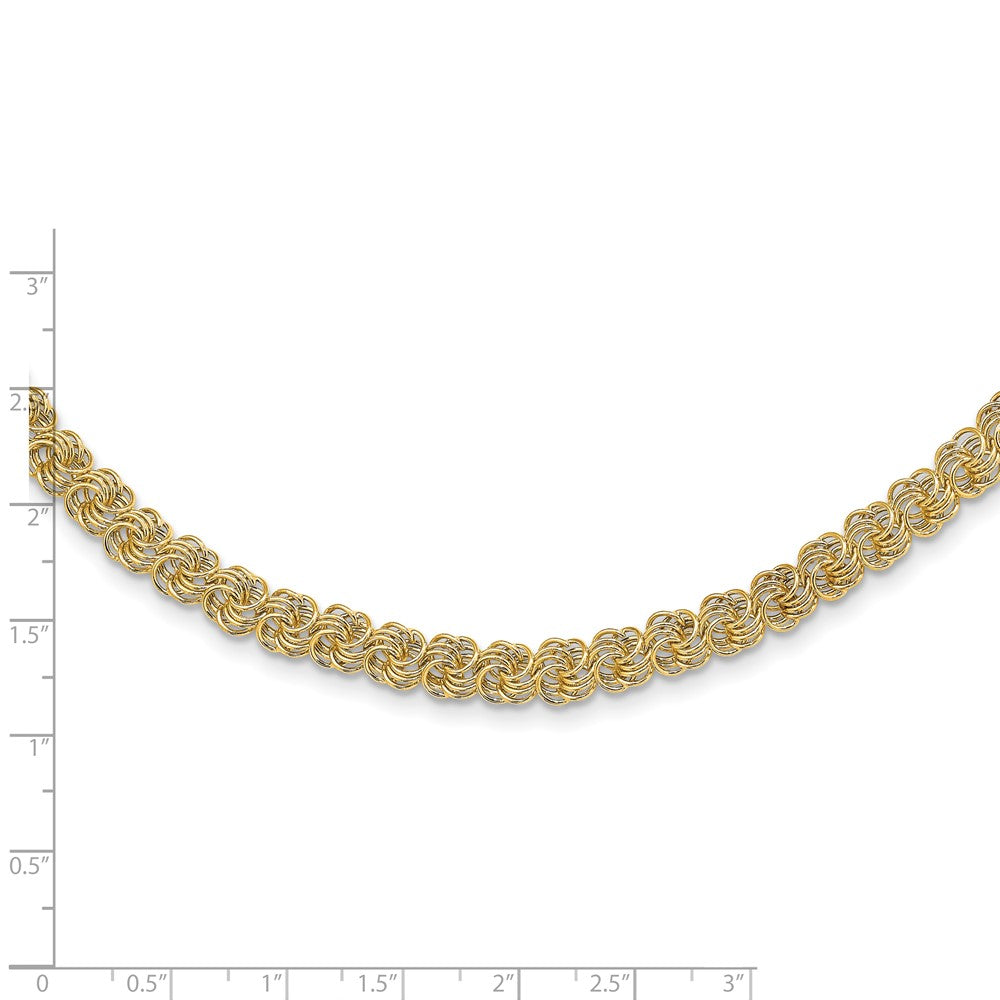 14K Yellow Gold Polished Fancy Link Necklace