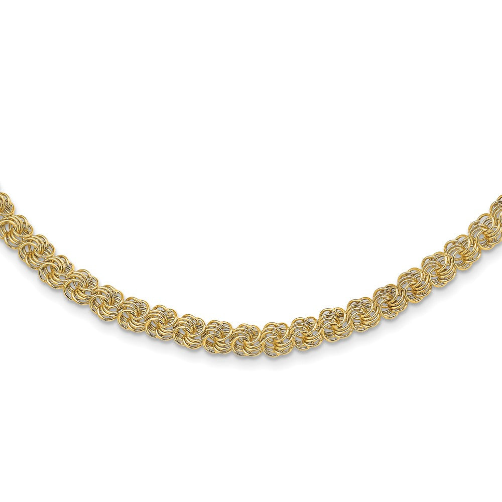 14K Yellow Gold Polished Fancy Link Necklace