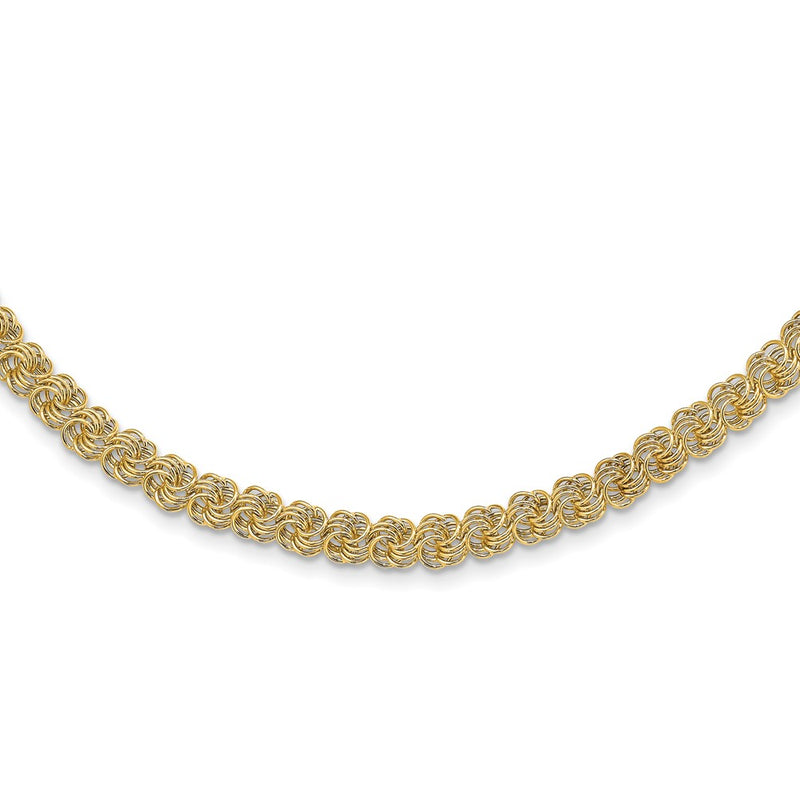 14K Yellow Gold Polished Fancy Link Necklace