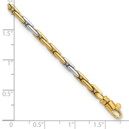 7.5 Inch 14K Two-Tone Polished Fancy Link Bracelet