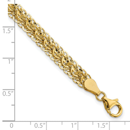 7.5 Inch 14K Polished D/C Fancy Link Bracelet