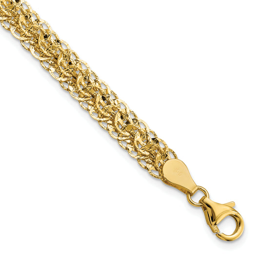 7.5 Inch 14K Polished D/C Fancy Link Bracelet