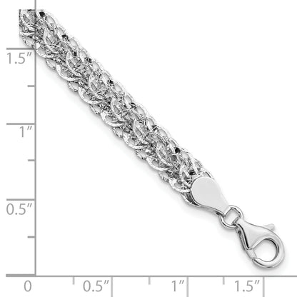 7.5 Inch 14K White Polished D/C Fancy Link Bracelet