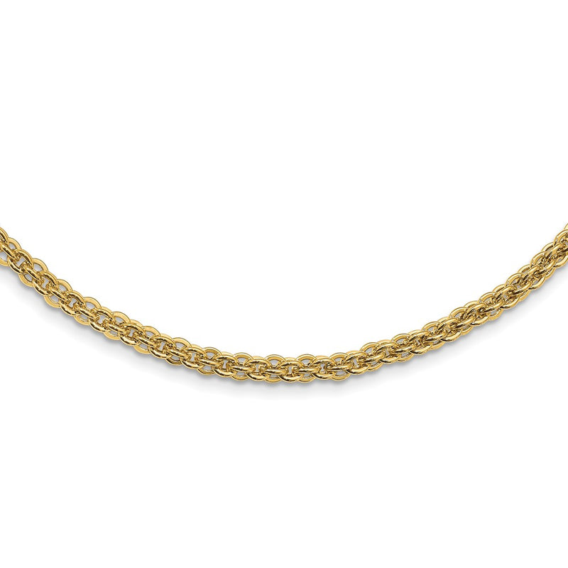14K Yellow Gold Polished Fancy Link Necklace