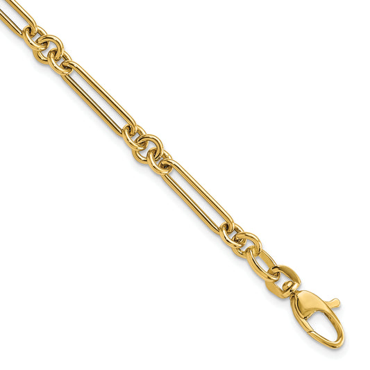 7.5 Inch 14K Polished Fancy Link Bracelet