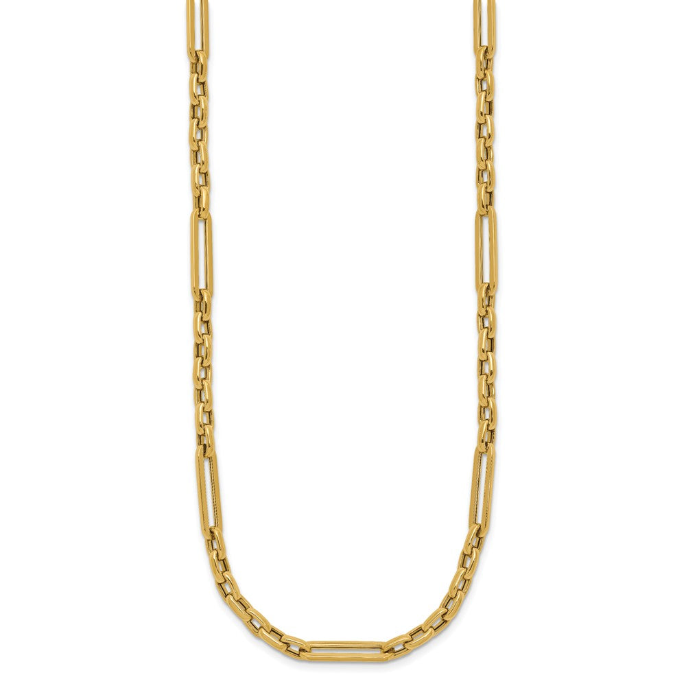 14K Yellow Gold Polished Fancy Link Chain Necklace