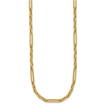 14K Yellow Gold Polished Fancy Link Chain Necklace