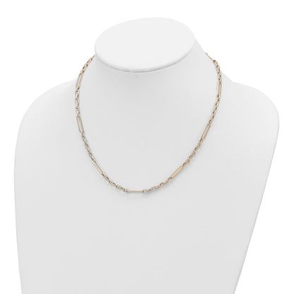 14K Yellow Gold Polished Fancy Link Chain Necklace