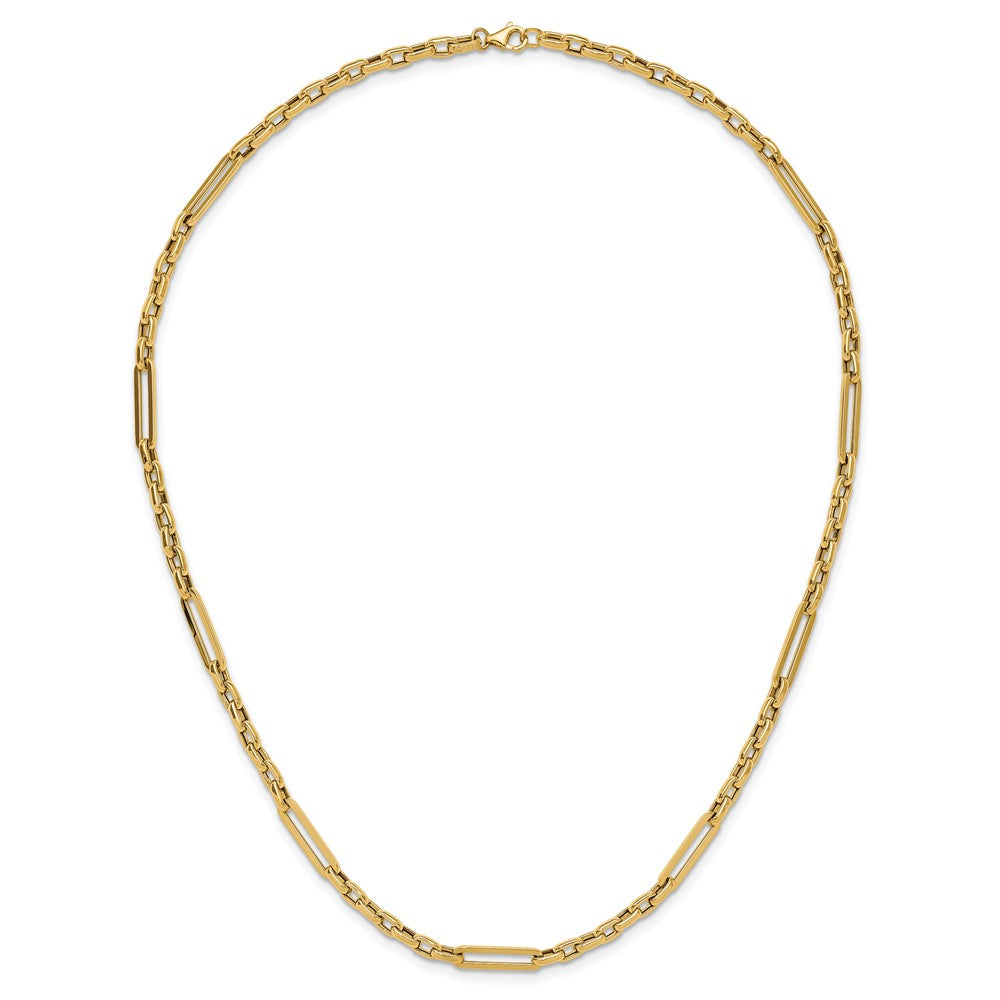 14K Yellow Gold Polished Fancy Link Chain Necklace