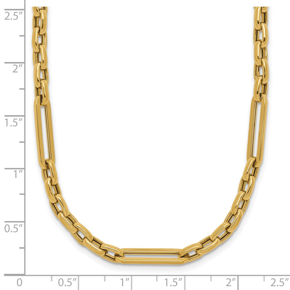 14K Yellow Gold Polished Fancy Link Chain Necklace