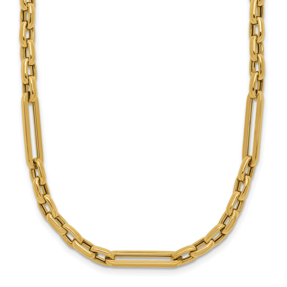 14K Yellow Gold Polished Fancy Link Chain Necklace