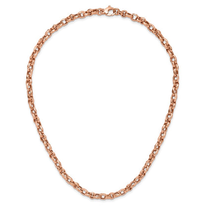 14K Rose Gold Polished Fancy Link Necklace