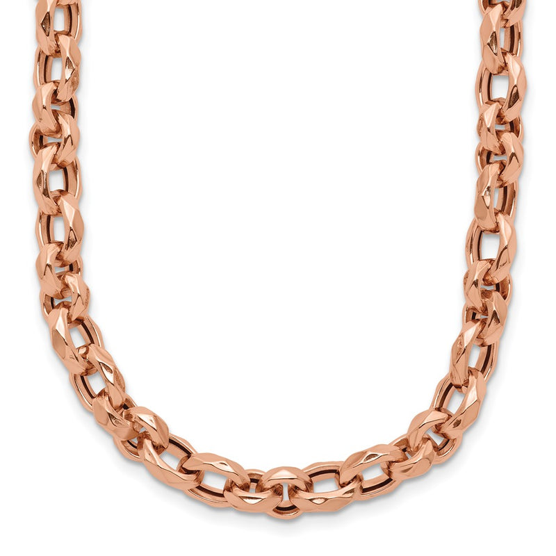 14K Rose Gold Polished Fancy Link Necklace