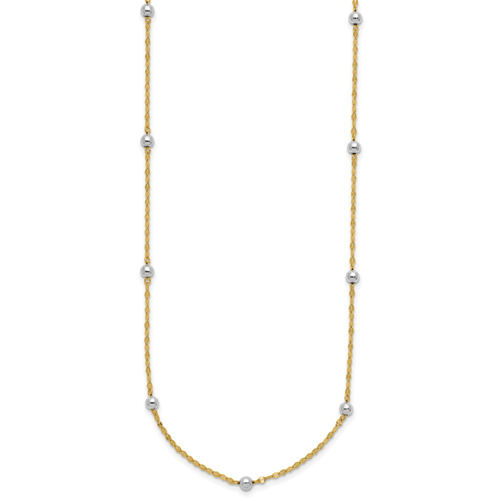 14K Two-Tone Two Tone Polished Bead Fancy Necklace