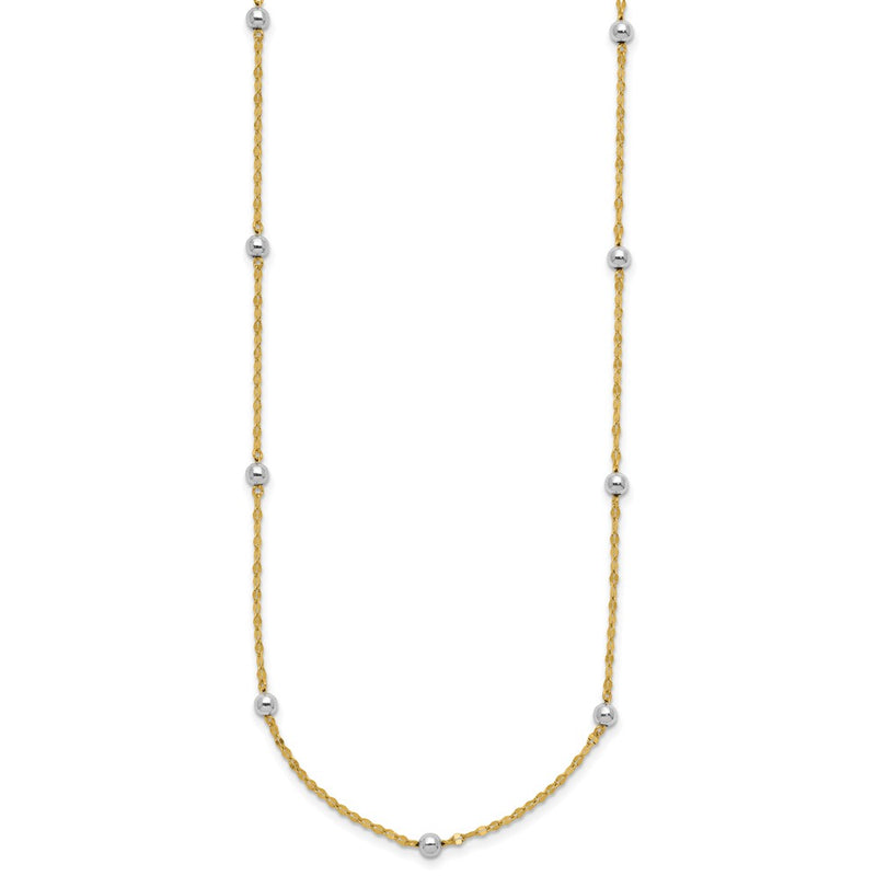 14K Two-Tone Two Tone Polished Bead Fancy Necklace