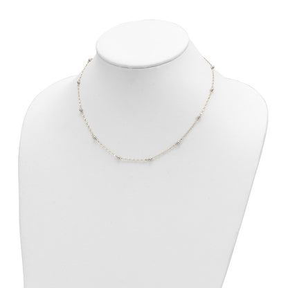 14K Two-Tone Two Tone Polished Bead Fancy Necklace