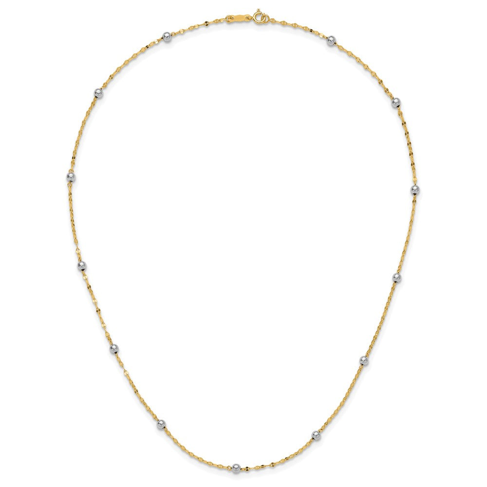 14K Two-Tone Two Tone Polished Bead Fancy Necklace