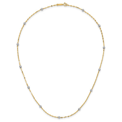 14K Two-Tone Two Tone Polished Bead Fancy Necklace