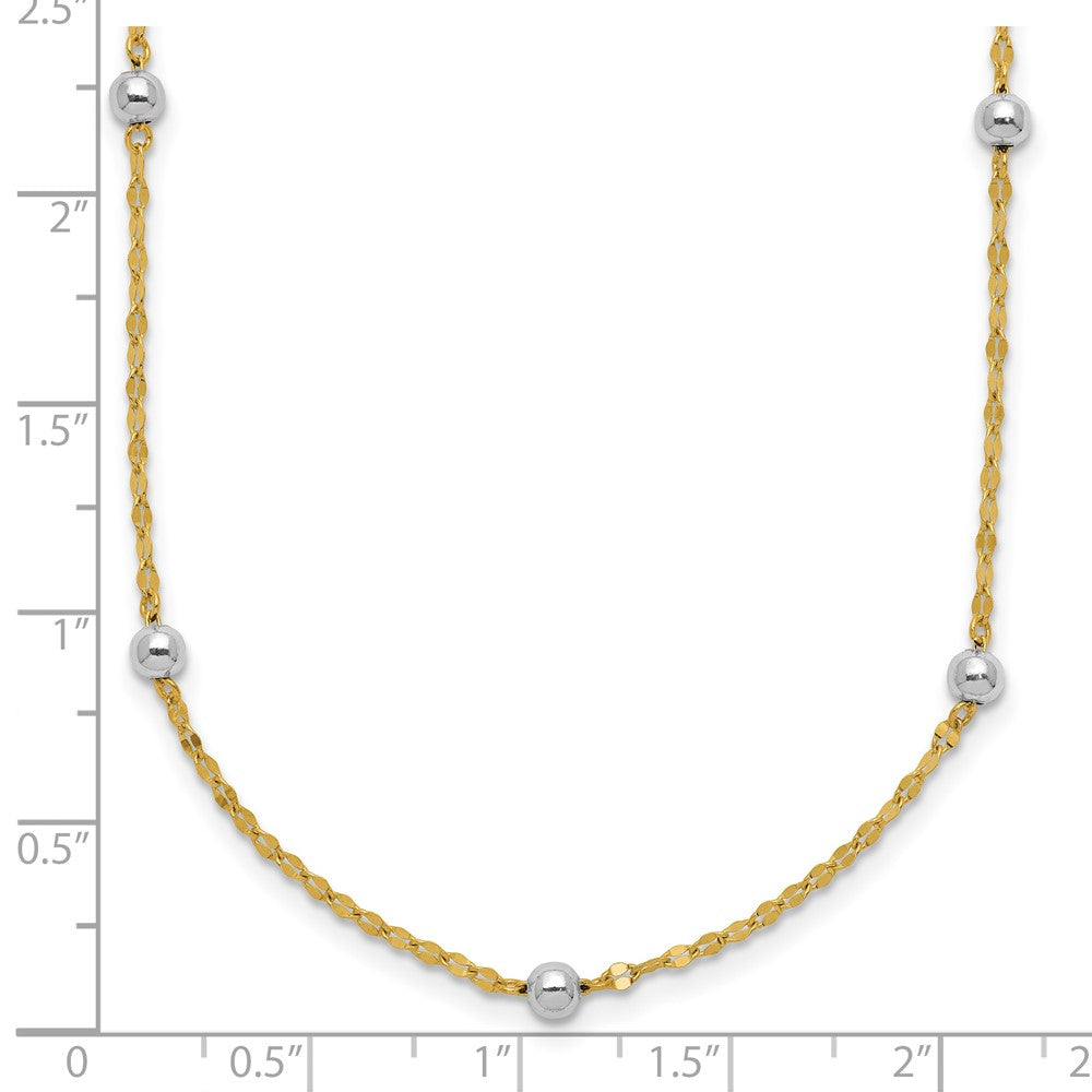 14K Two-Tone Two Tone Polished Bead Fancy Necklace
